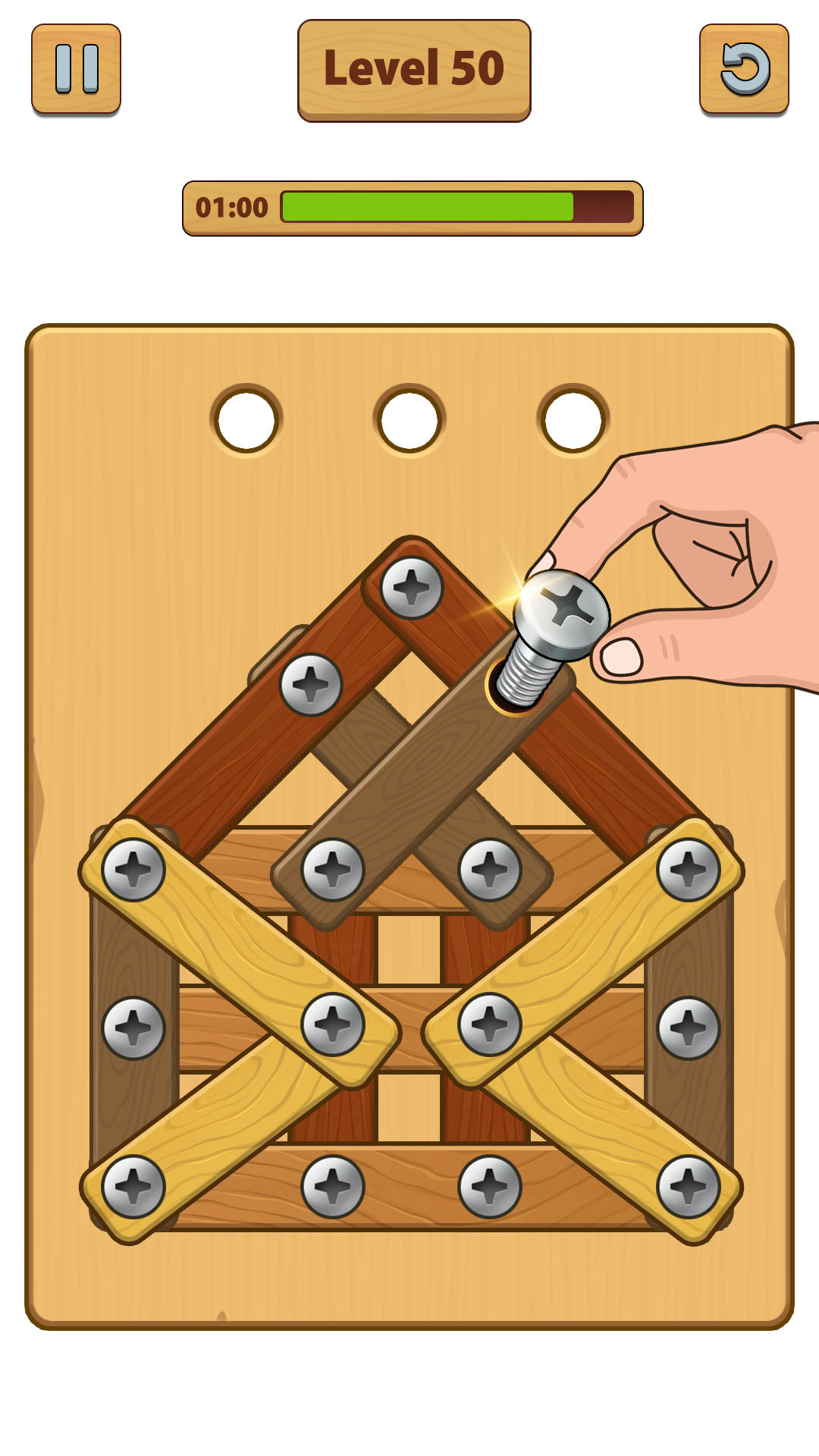 Nuts Bolts ASMR - Wood Nuts Game Screenshot