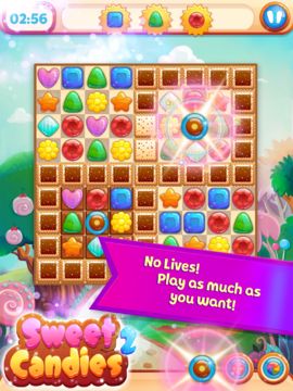 Sweet Candies 2 - Cookie Crush Match 3 Puzzle 遊戲截圖