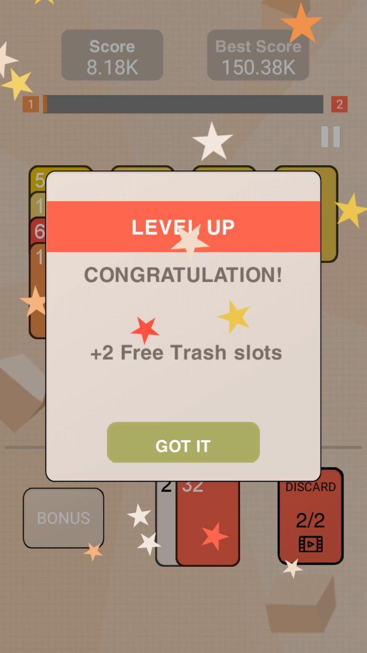 2048 Solitaire Game Screenshot
