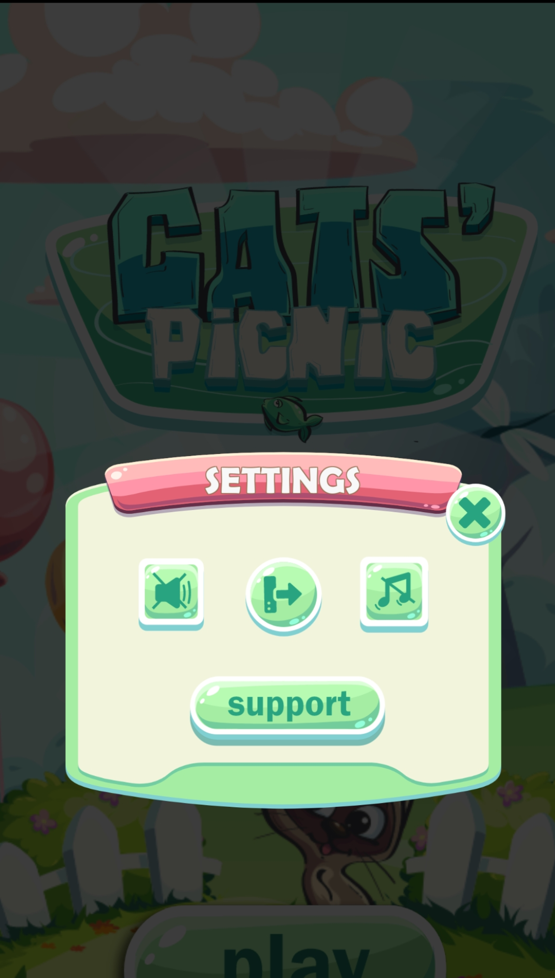 Cuplikan Layar Game Bubble Shooter - Cat's Picnic