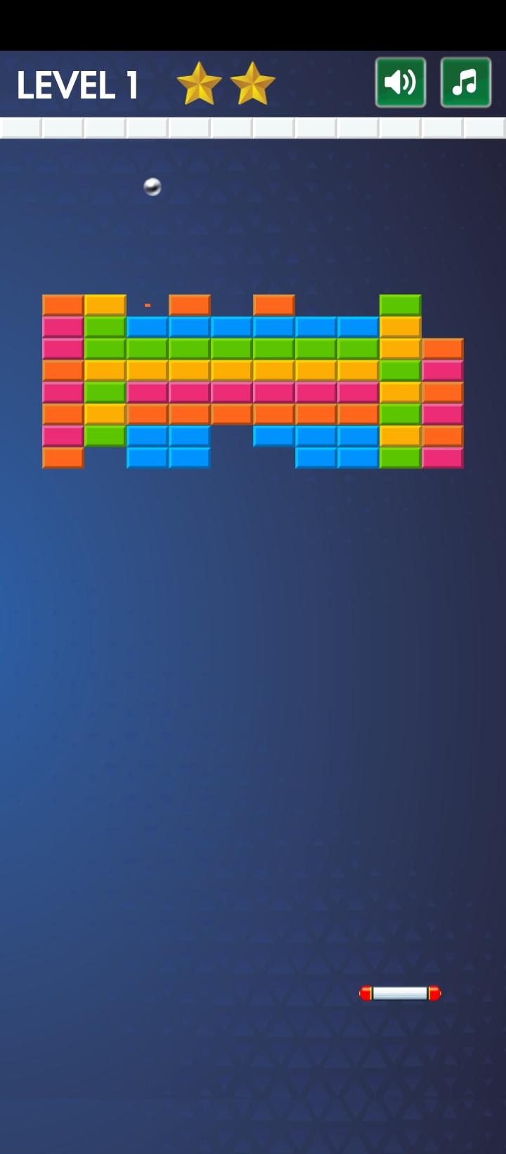 Galaxy Bricks Breaker Game Screenshot