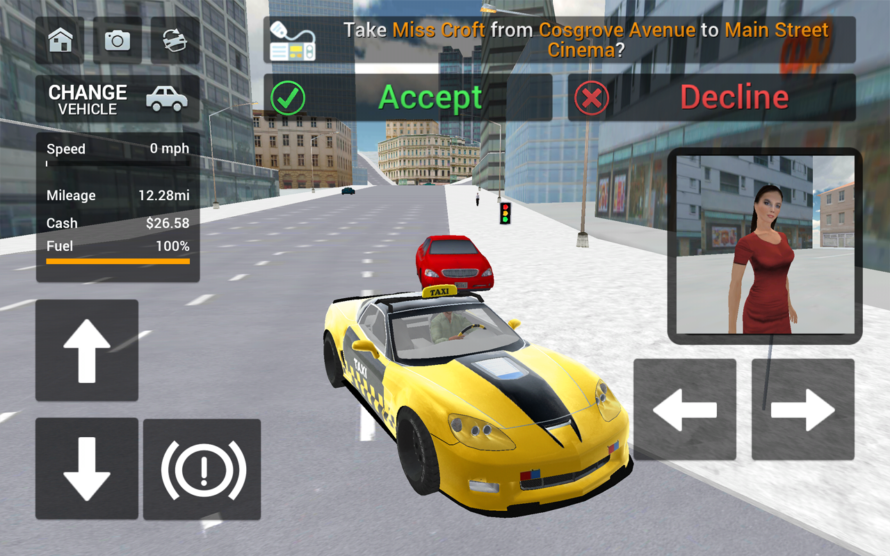 City Taxi Cab Driving Simulator Game Screenshot