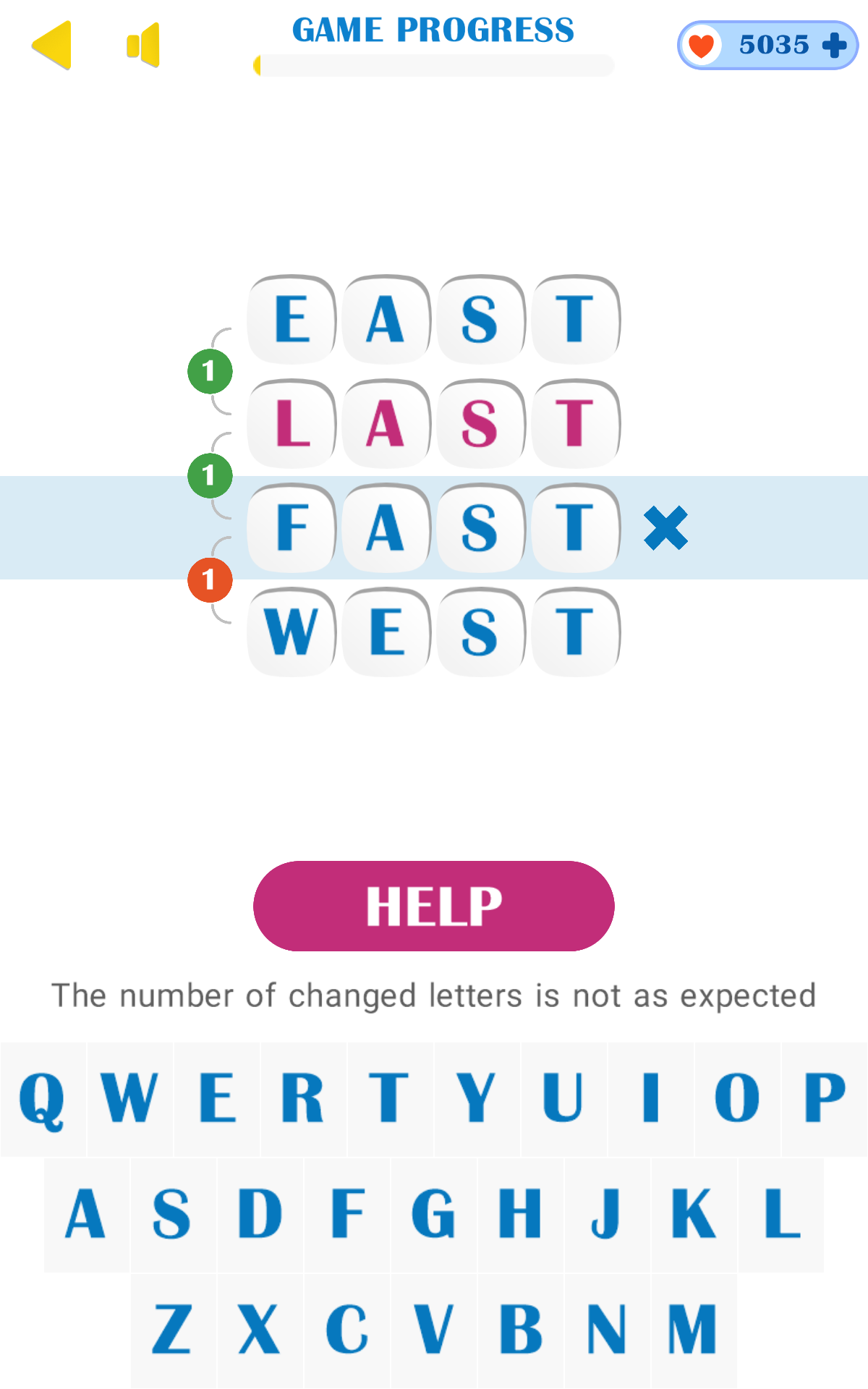 Between the Words Game Screenshot