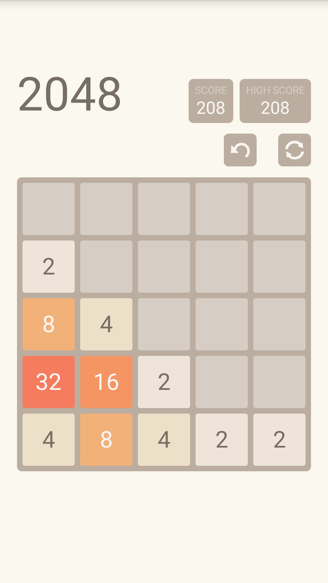 2048 Game Screenshot