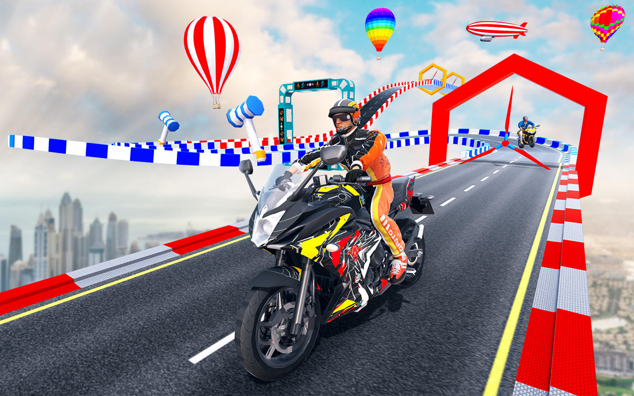 Superhero Bike Mega Ramp Stunt Game Screenshot