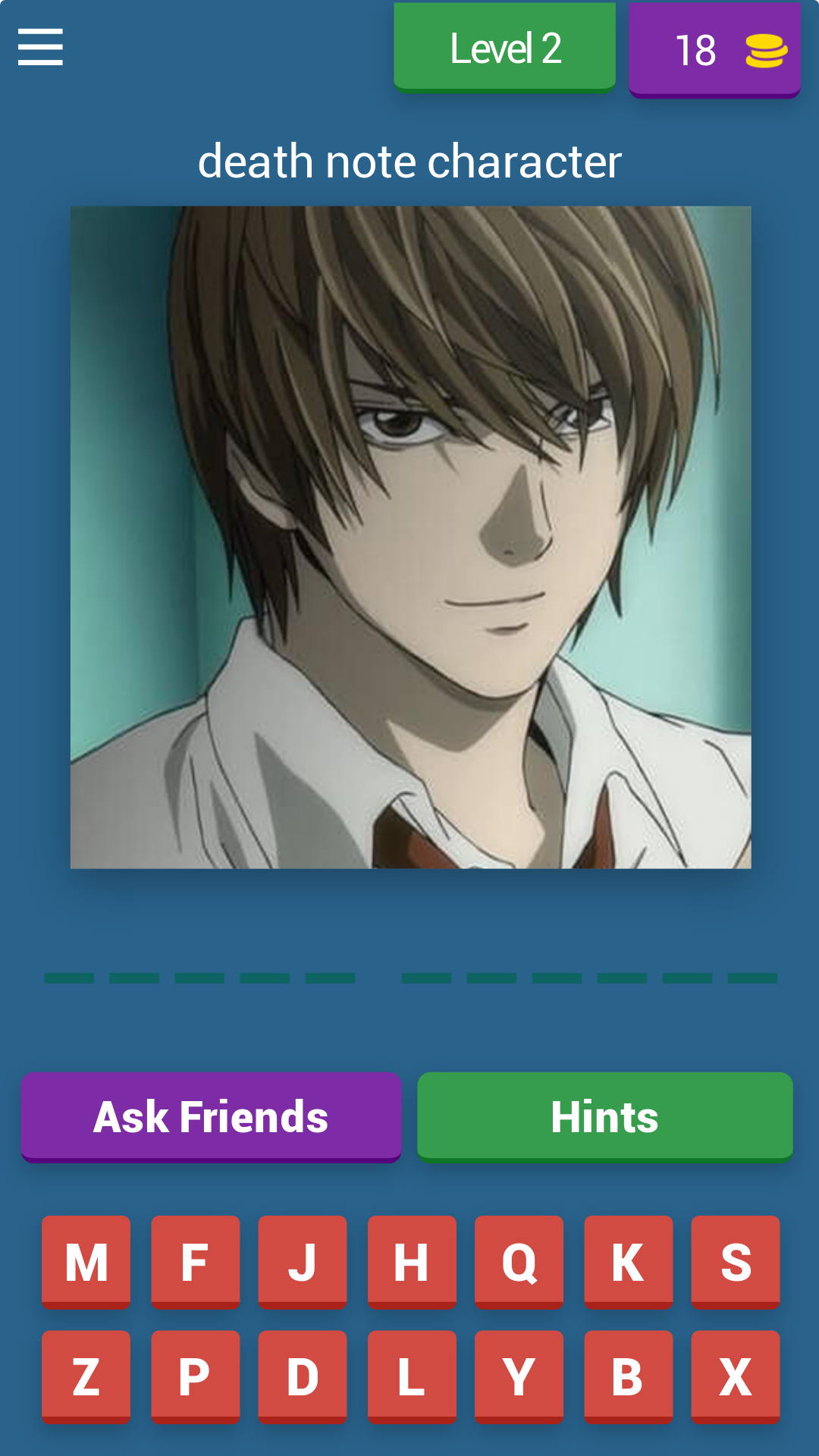 Cuplikan Layar Game Death Note : Ultimate Quiz