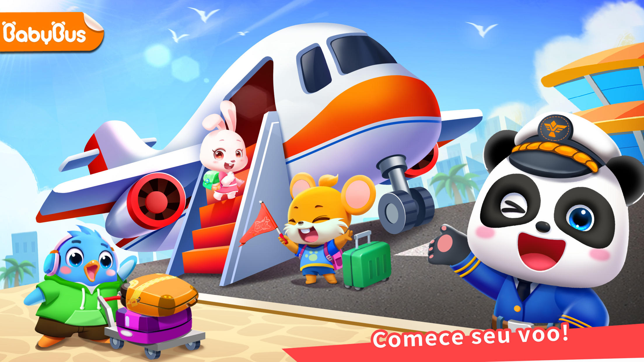 Captura de Tela do Jogo Aeroporto do Bebê Panda