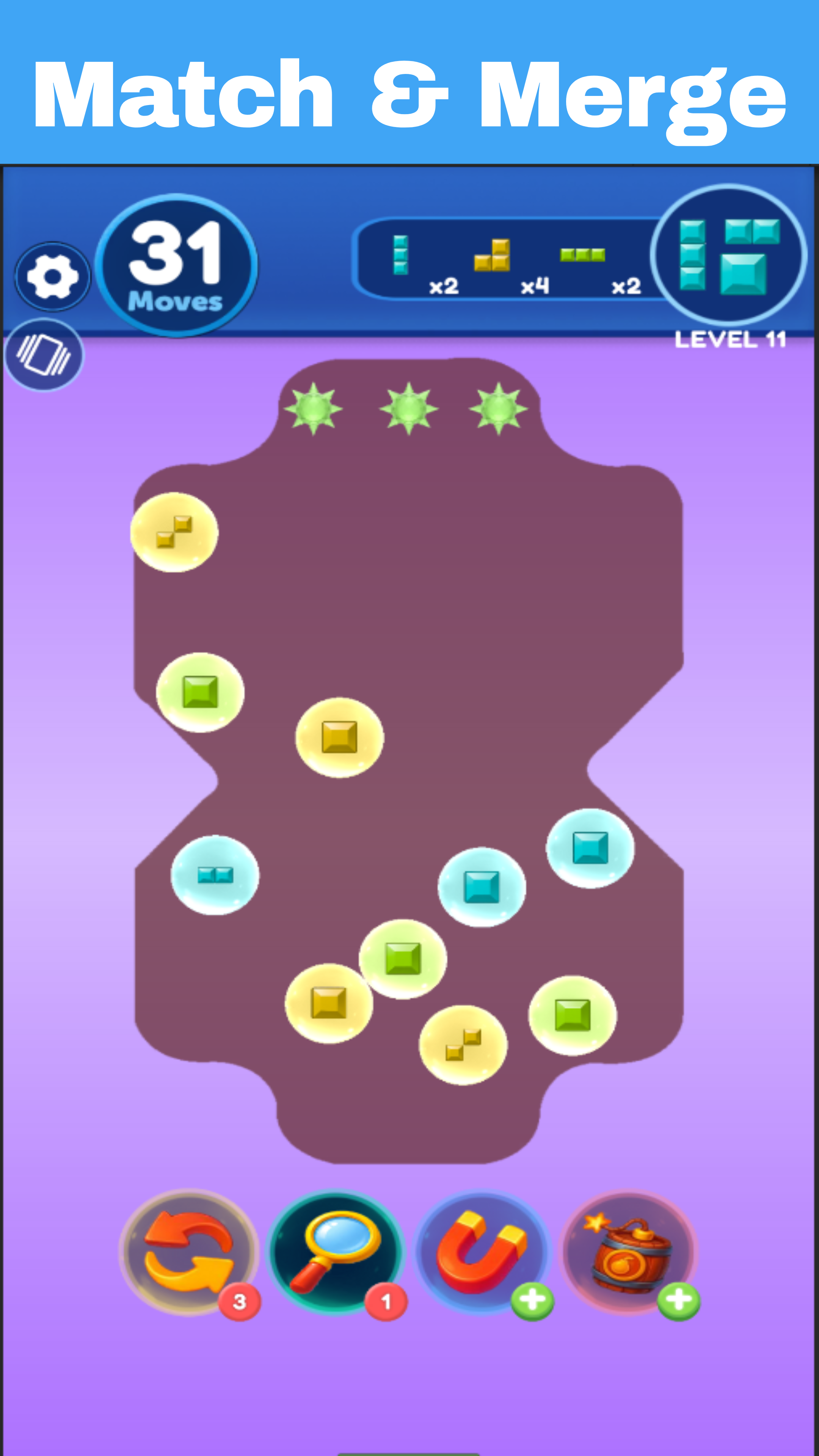 Color Block Bubble Merge Game Screenshot