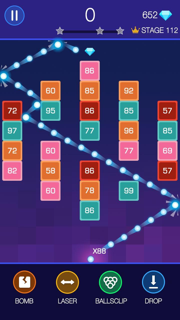 Screenshot of Bricks Breaker - Glow Balls