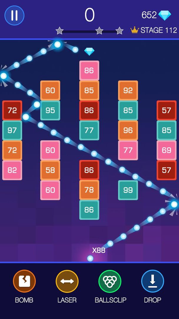 Screenshot of Bricks Breaker - Glow Balls