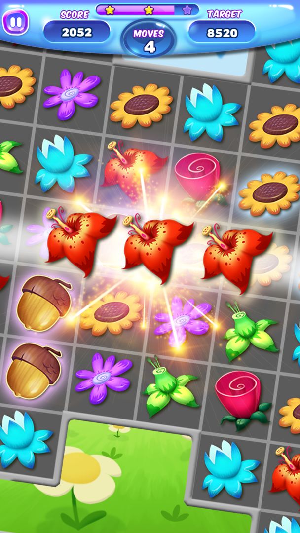 Flower Smash Match 3 screenshot game