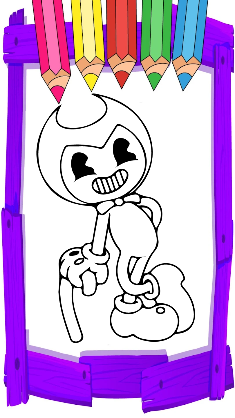 Bendy Game  Coloring Book Game Screenshot