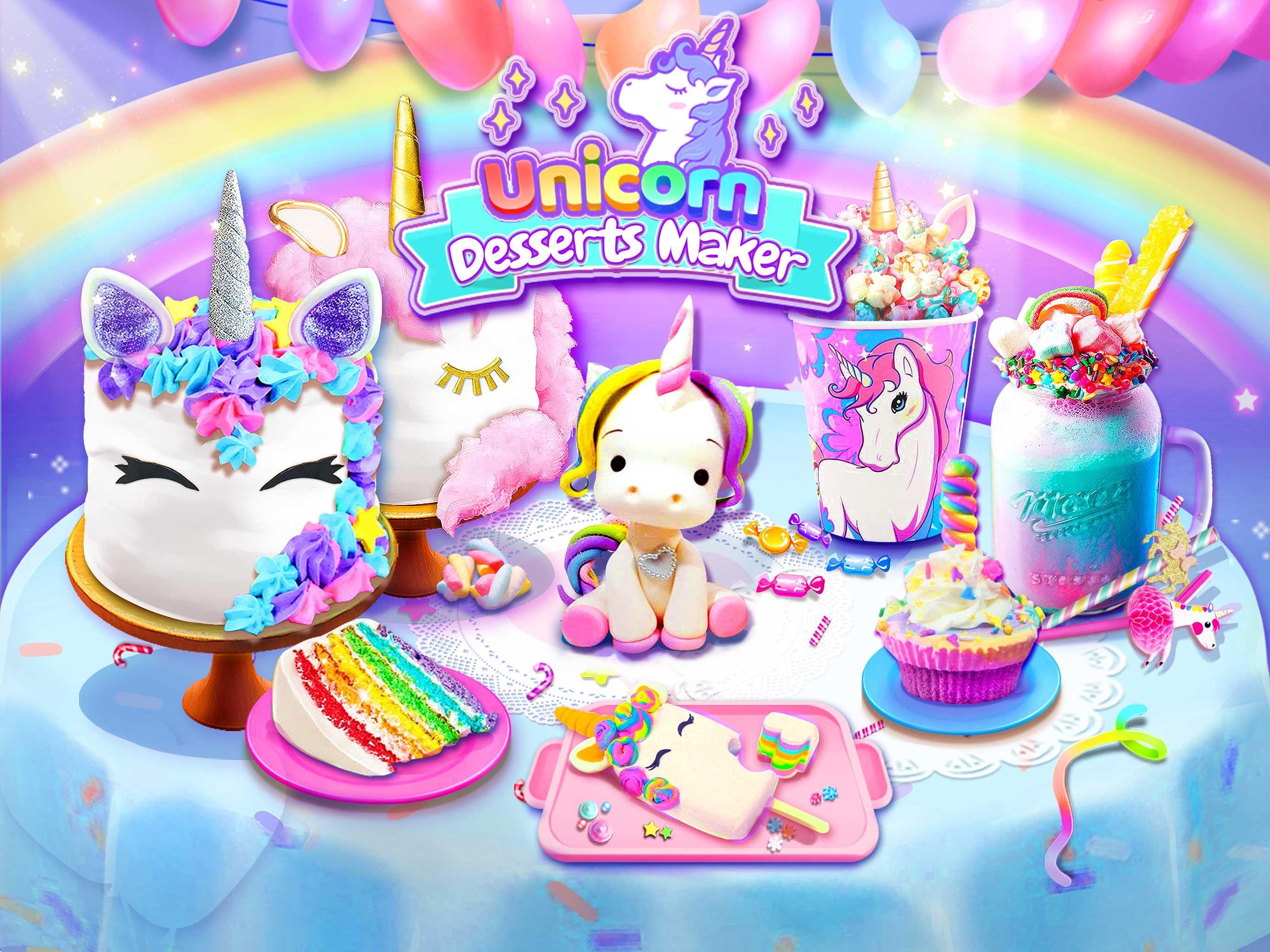 Screenshot 1 of Rainbow Unicorn အစားအစာများနှင့် အချိုပွဲများ 1.2