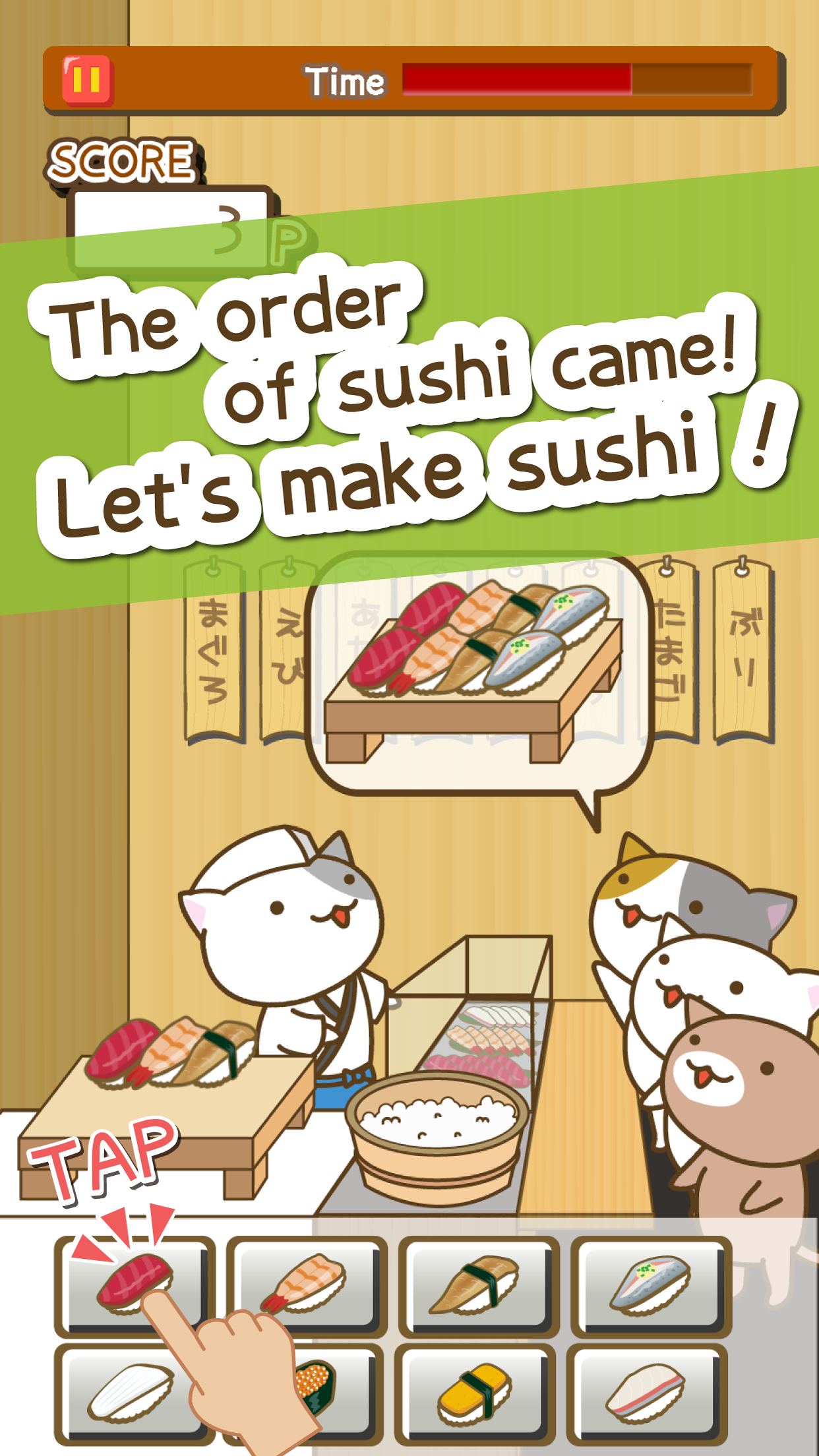 cat's sushi shop Game Screenshot
