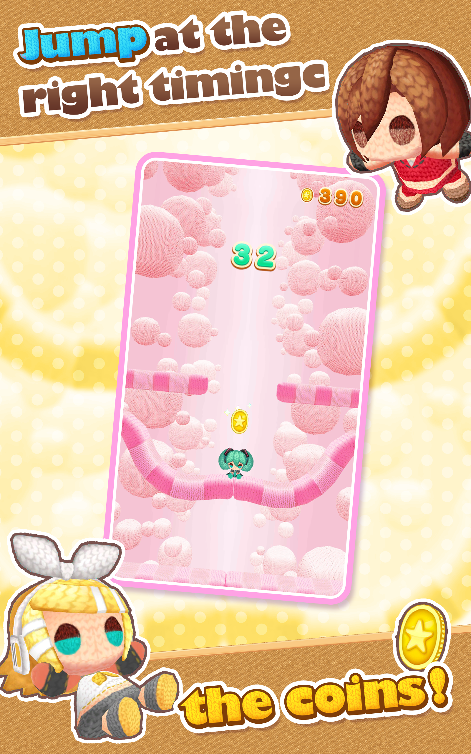 Cuplikan Layar Game Hatsune Miku Amiguru Jump