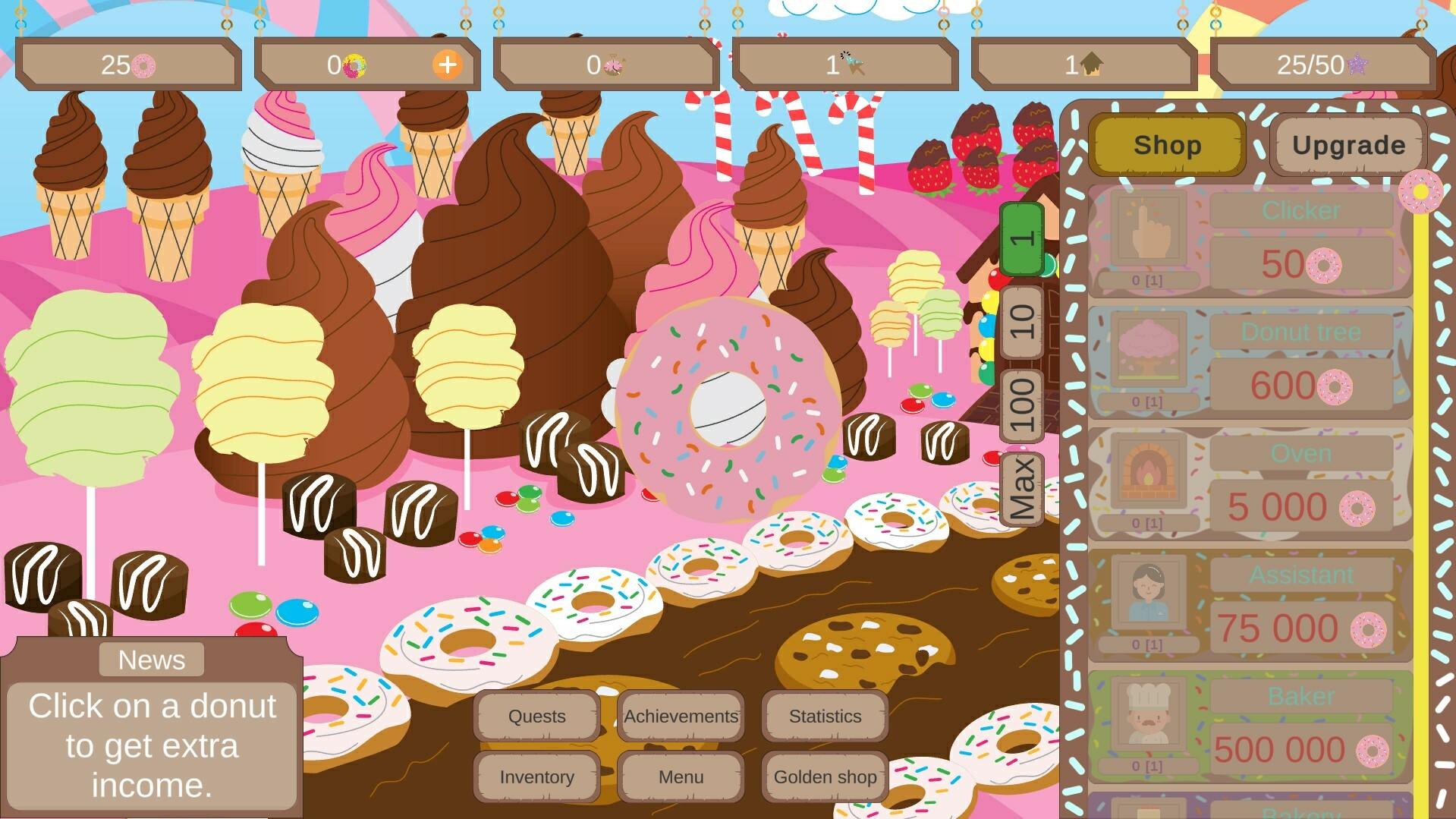 Donut Land Clicker ภาพหน้าจอเกม