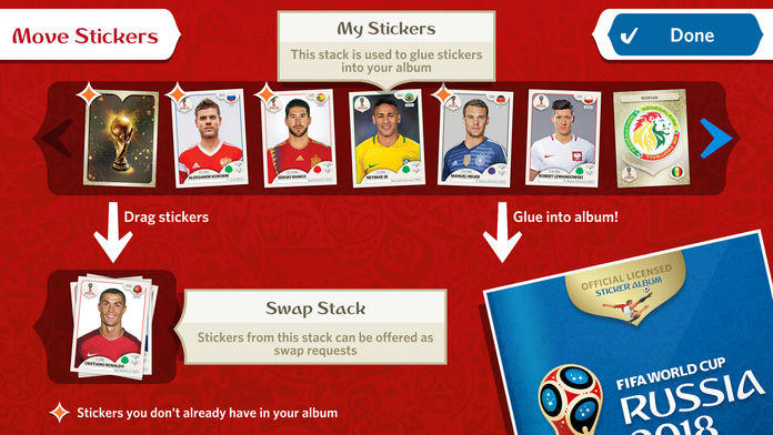 Screenshot of Panini Sticker Album