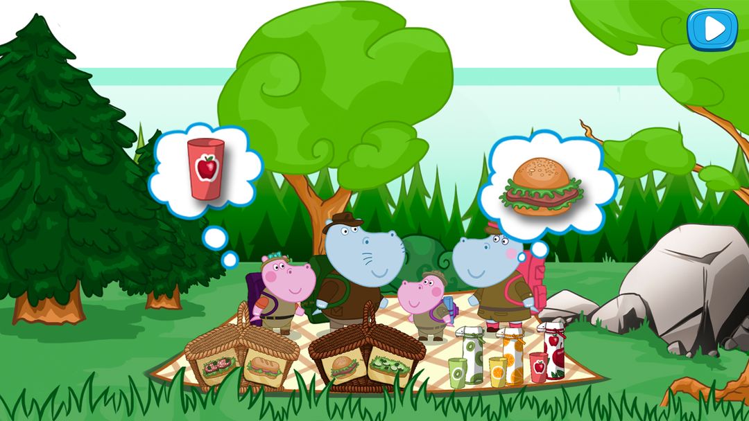 Screenshot of Hippo Family: Mountain Camping