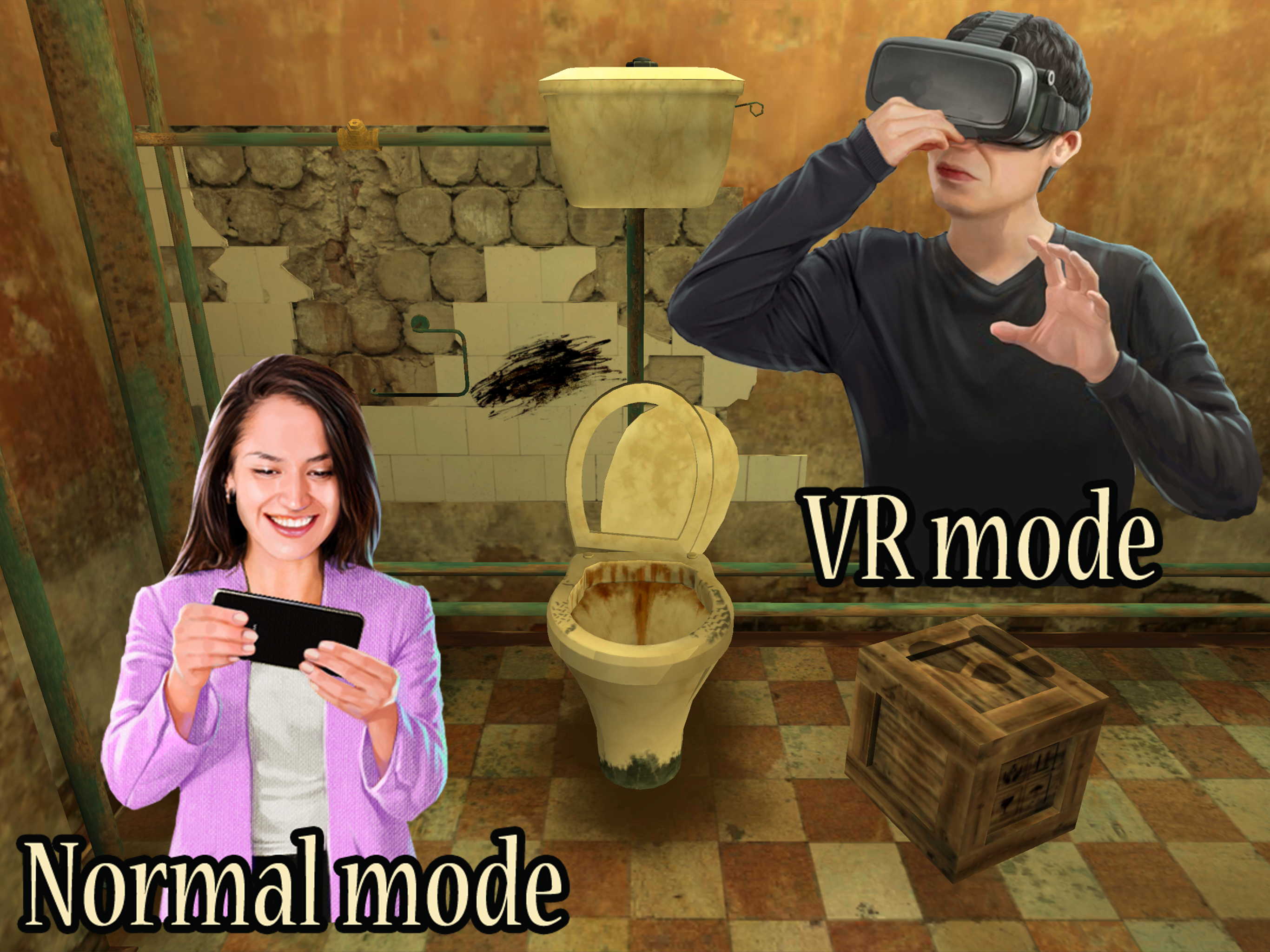 Toilet Escape VR & Normal Mode Game Screenshot