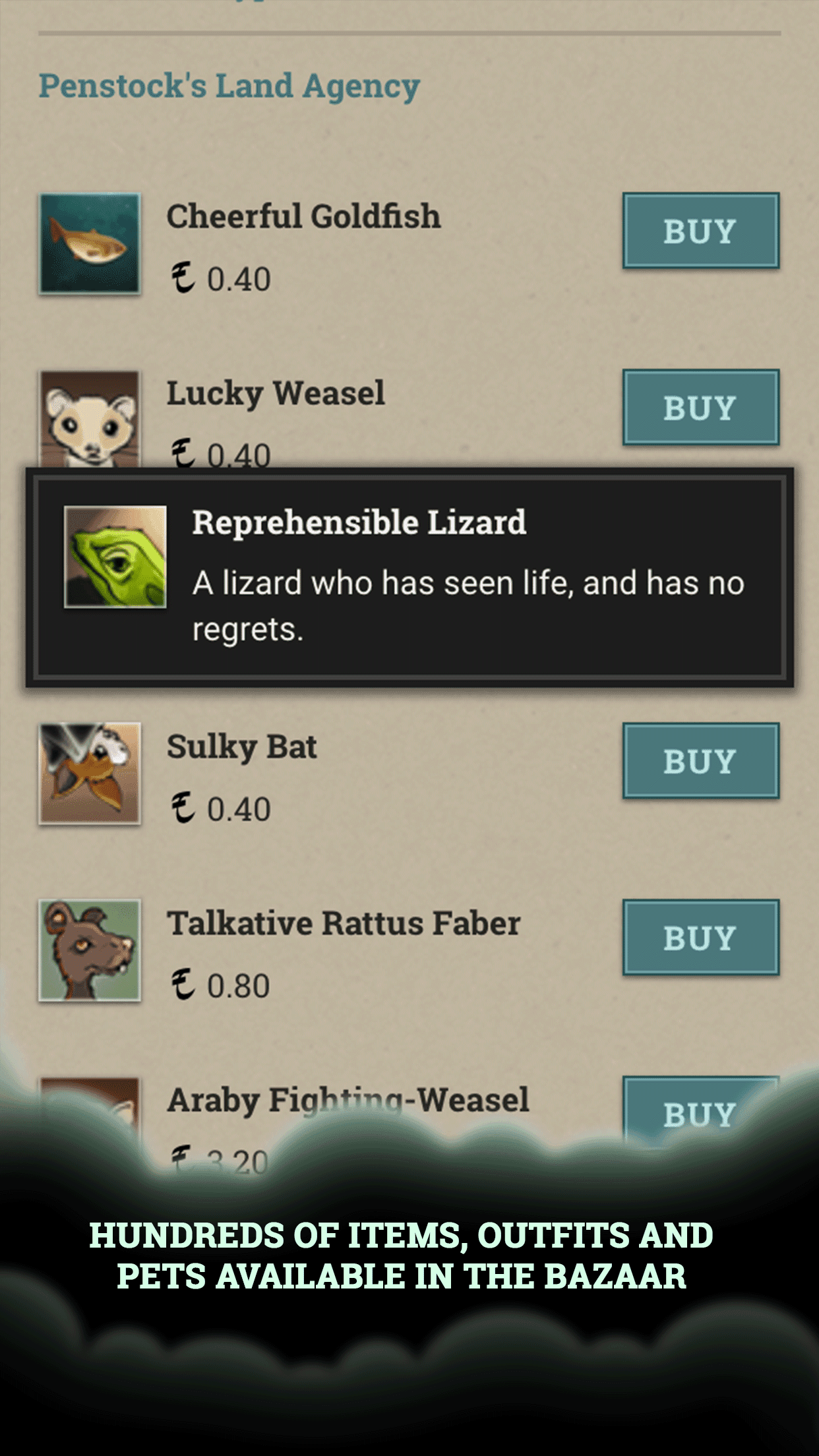 Fallen London Game Screenshot