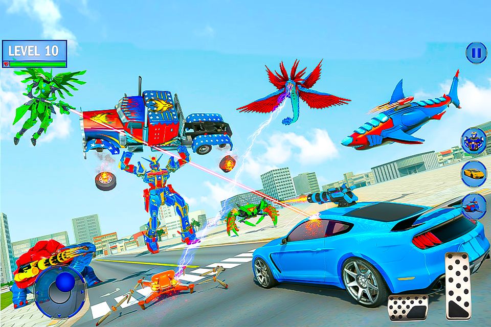 Screenshot of Police Shark Robot Car Game
