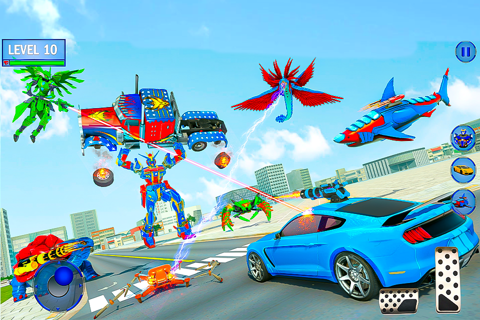 Police Shark Robot Car Game Game Screenshot