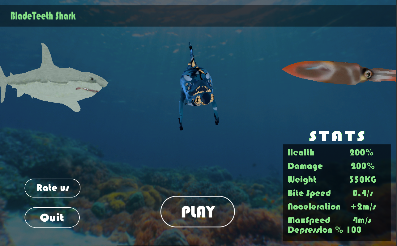 Screenshot 1 of 상어 시뮬레이터 물고기 먹이기 및 키우기 1.0