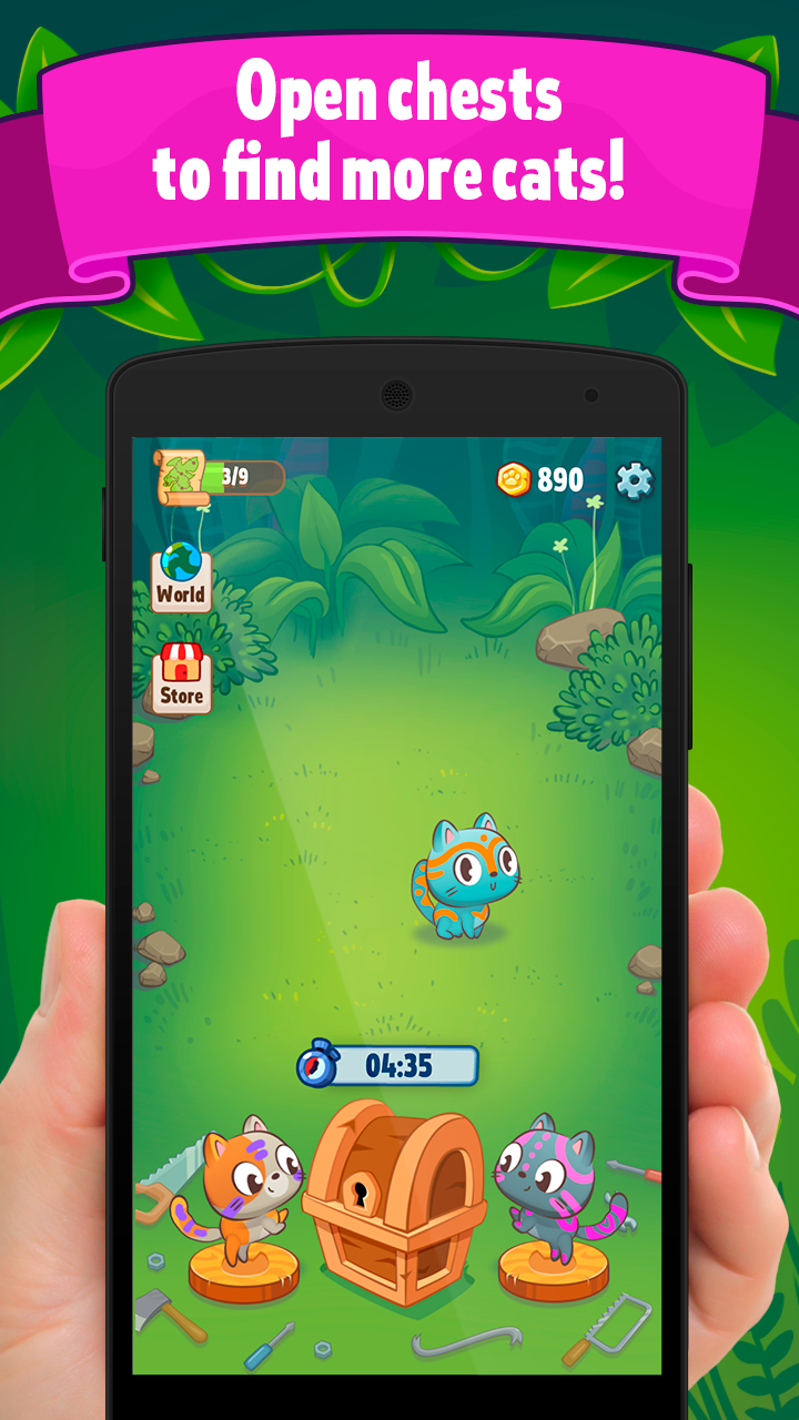 Cute Cat Merge & Collect: Lost Game Screenshot