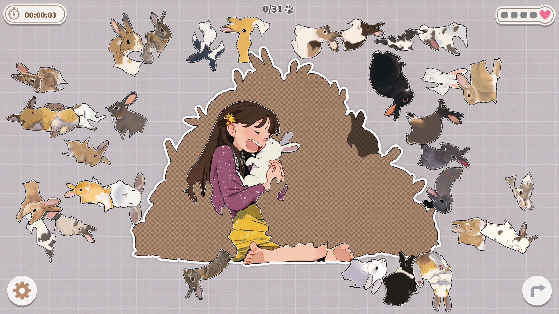 Bunnies Huddled Together Game Screenshot