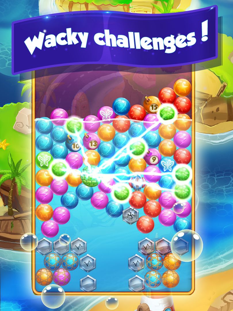 Screenshot of Bubble Pop Star: Shoot Match Blast Tropical Games
