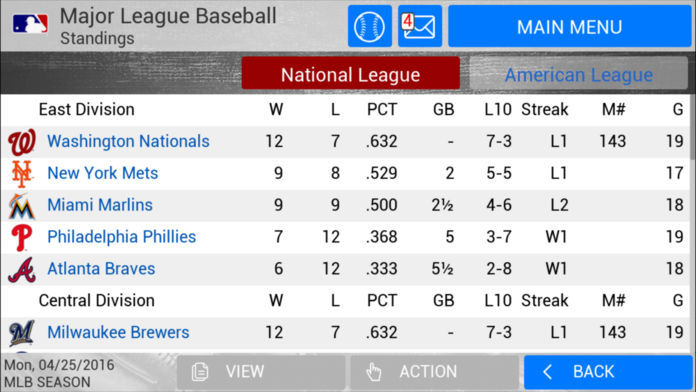 MLB Manager 2016 screenshot game