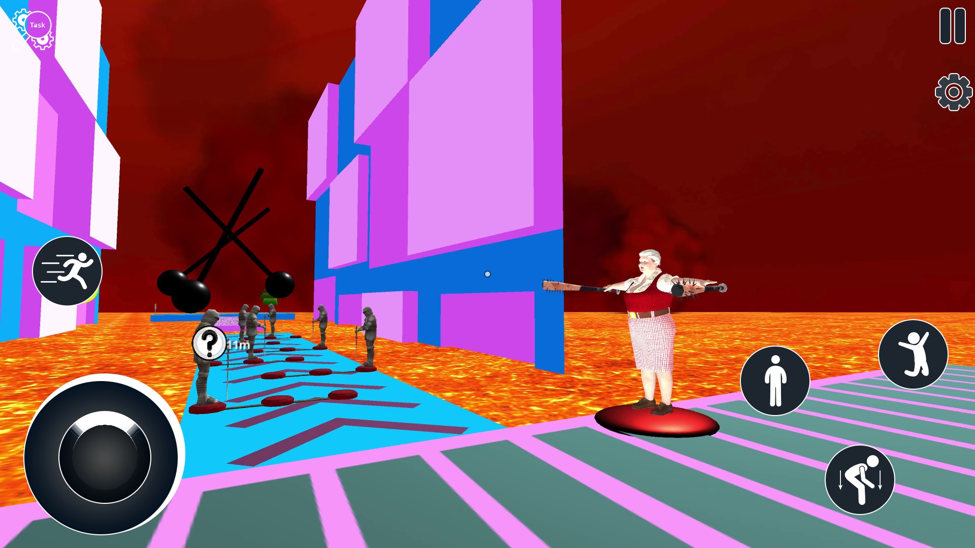Bad Granny Parkour: Lava Floor Game Screenshot
