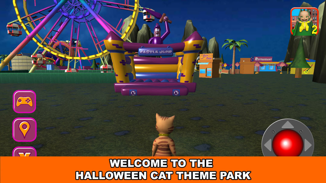 할로윈 고양이 테마 공원 3D 게임 스크린 샷