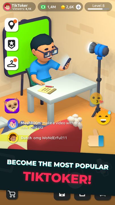 Screenshot 1 of Idle Tiktoker: Get followers and become celebrity 
