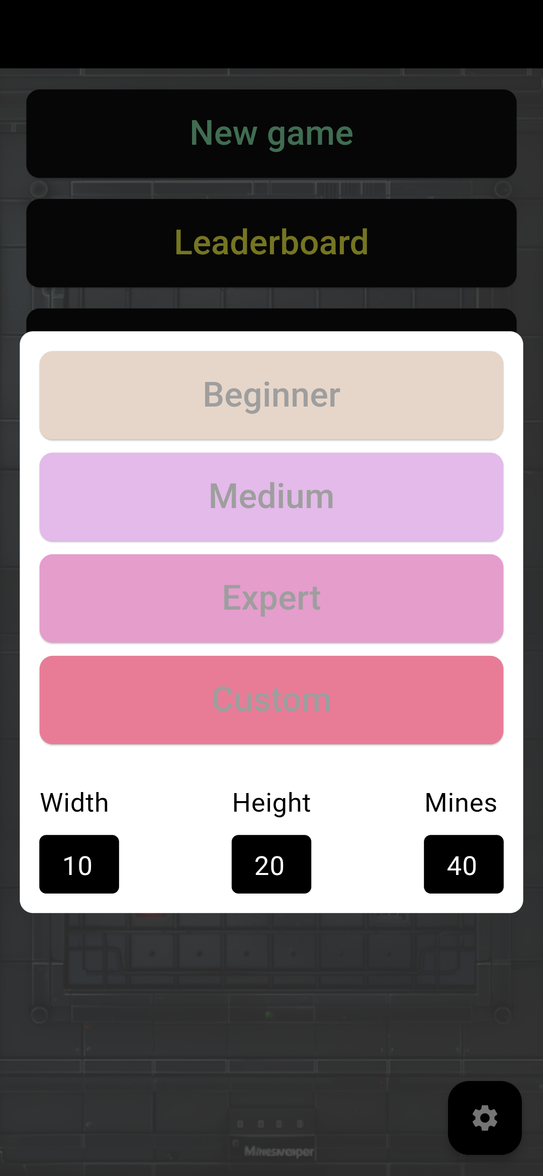 Classic Minesweeper Game Screenshot