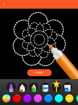 Learn To Draw Glow Flower Game Screenshot
