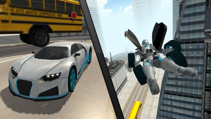 Screenshot 1 of Flying Car Robot Flight Drive Simulator Game 2017 6