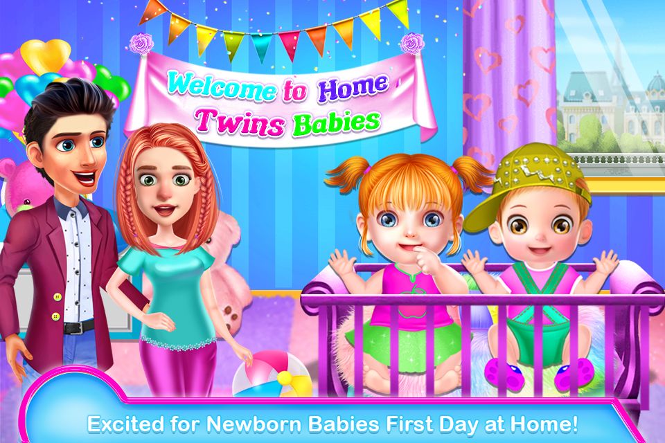 媽咪產婦和新生兒雙胞胎嬰兒托兒所遊戲截圖