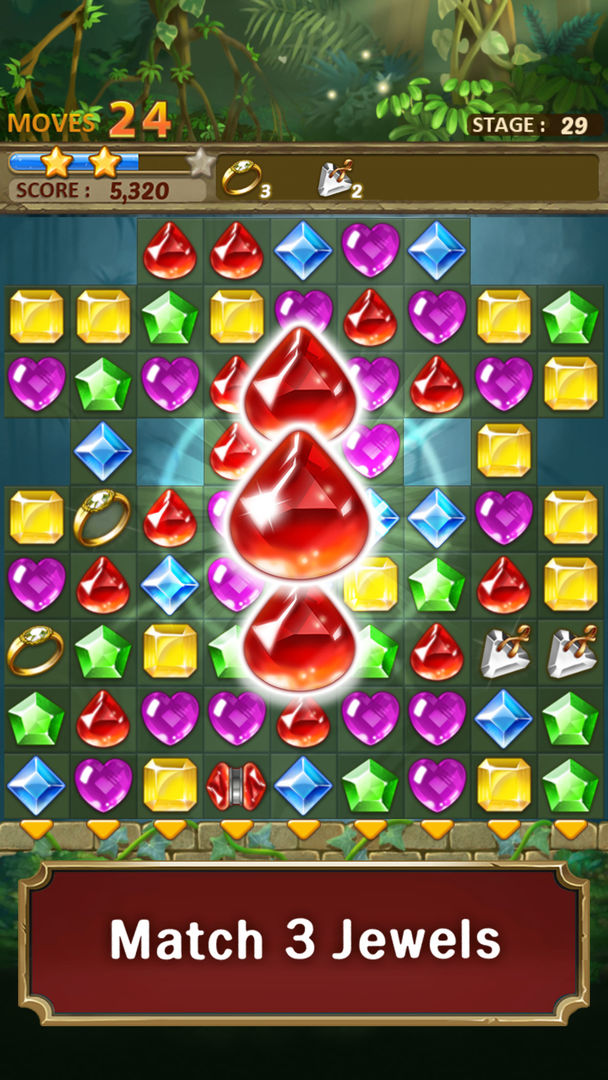 Screenshot of Jewels Jungle : Match 3 Puzzle