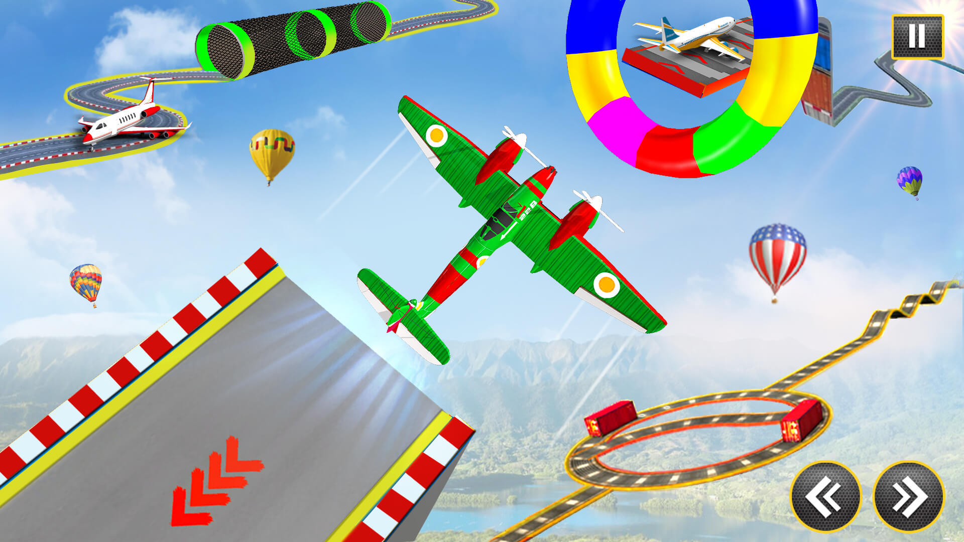 Airplane Mega Ramp Stunt Games Game Screenshot