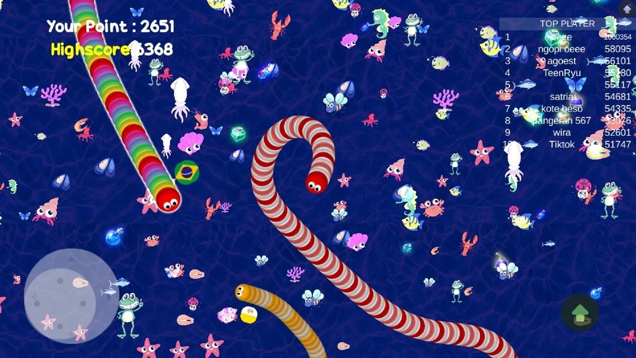 Screenshot 1 of ใหม่ Cacing.io 2020: เกม Snake Zone Worm Mate 1.13