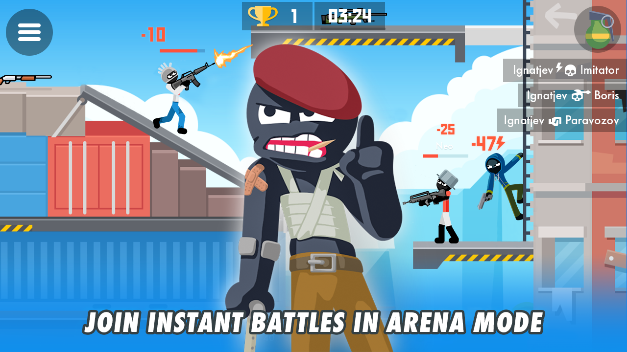 Screenshot 1 of Stickman Combats: Multiplayer Stick Battle Shooter 