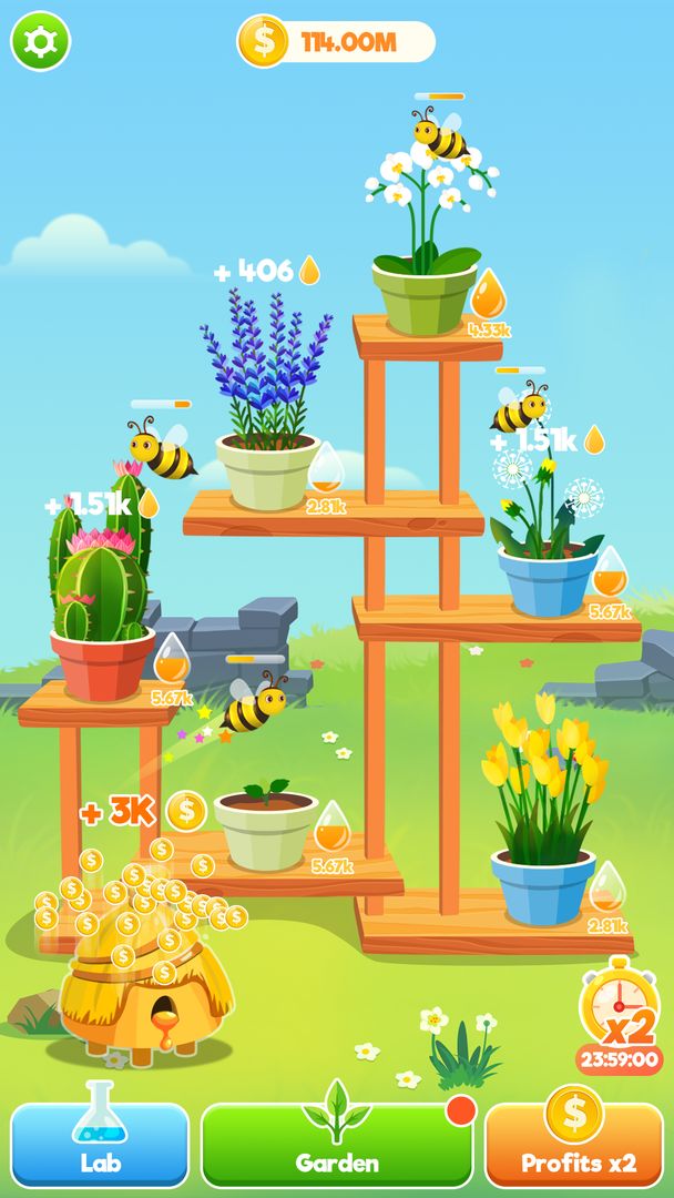 Screenshot of Honeybee Garden - Honey & Bee Tycoon