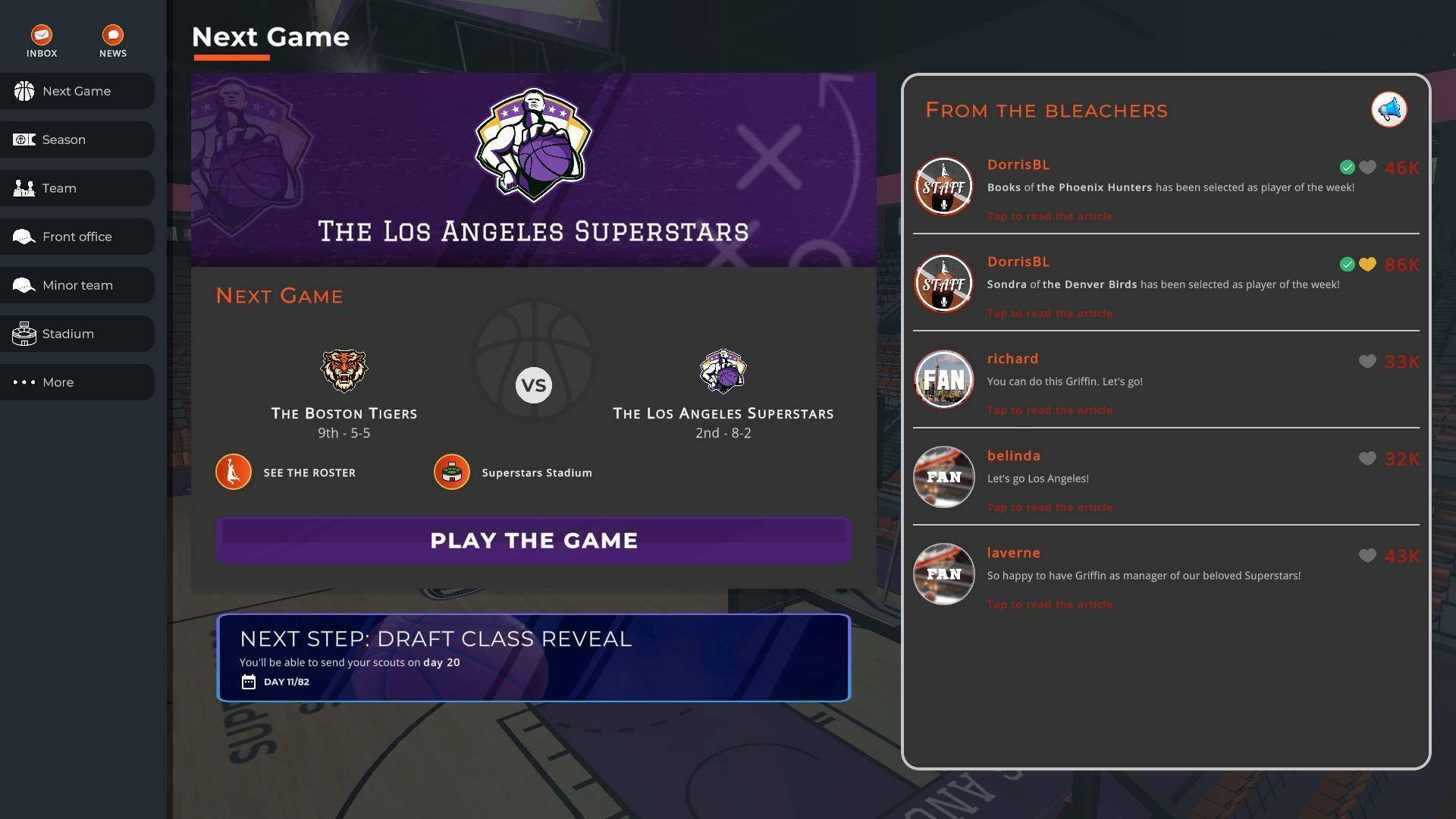 Astonishing Basketball Manager screenshot game