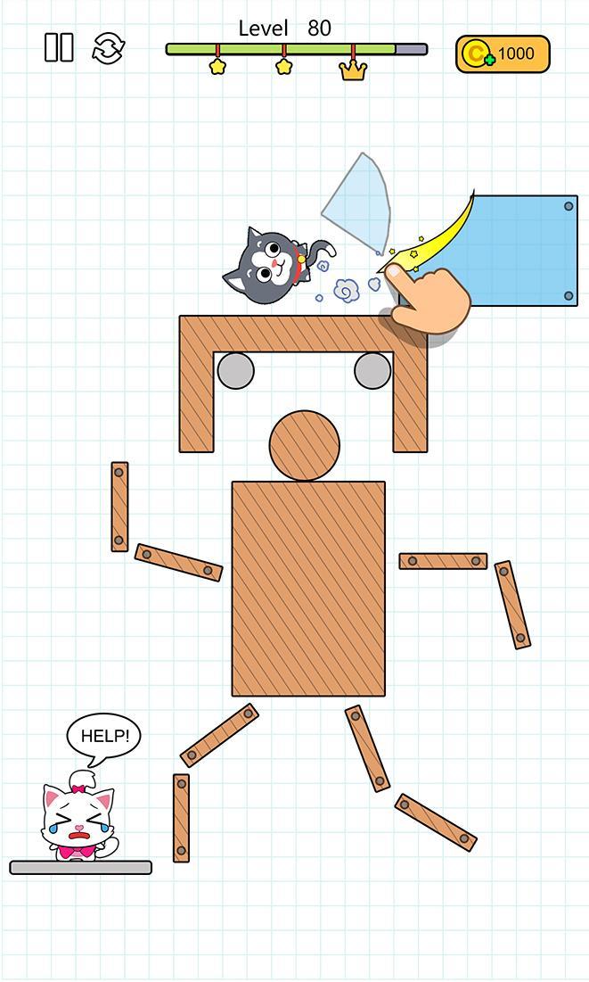 Скриншот игры Happy Cats - Cut it and Meet love