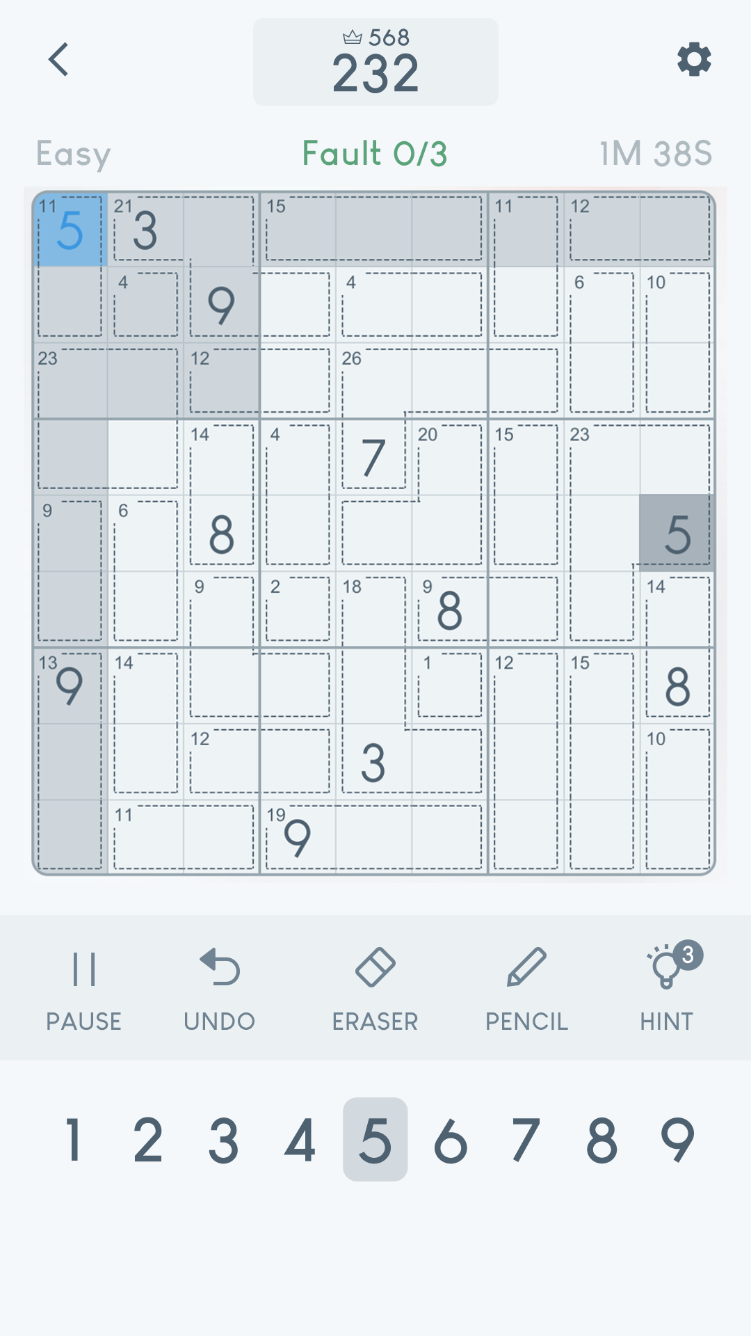 Killer Sudoku - Websudoku Game Screenshot