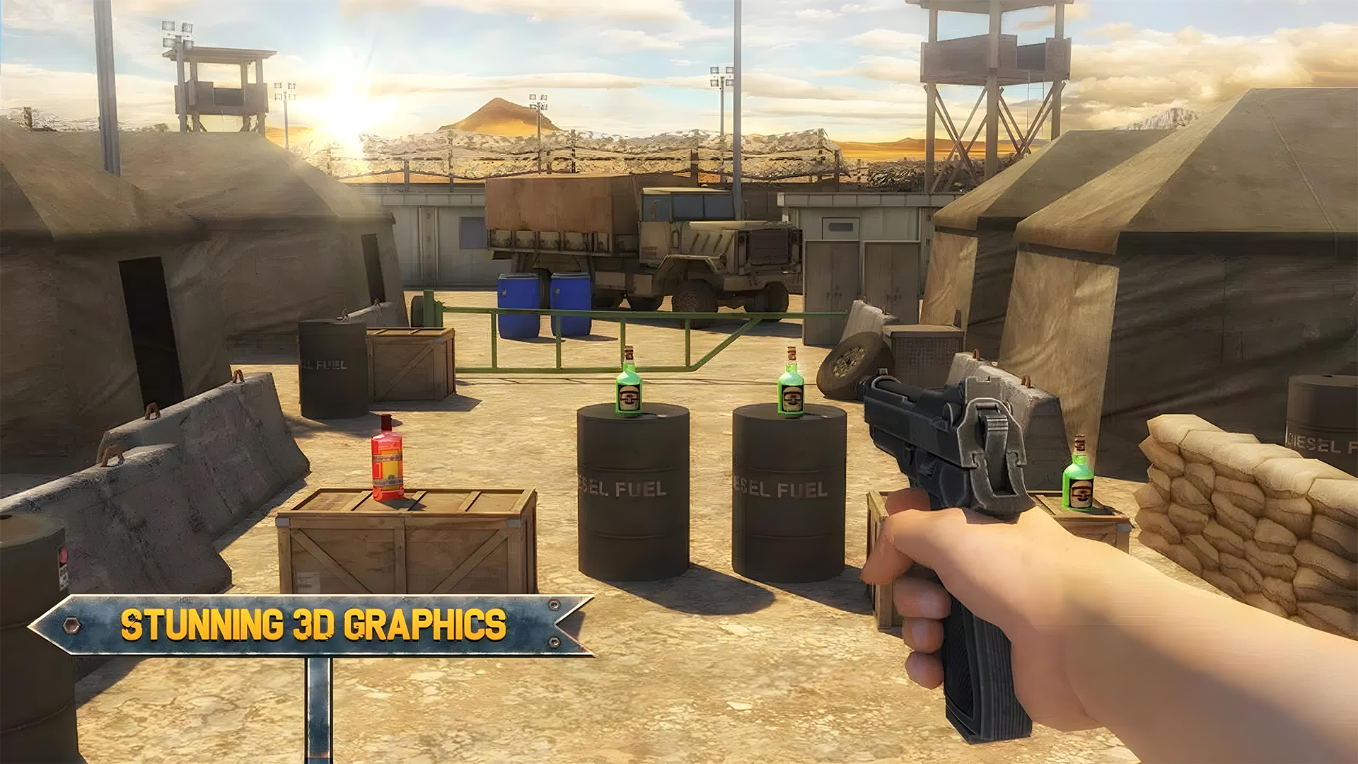 Bottle Shoot 3D Game Game Screenshot