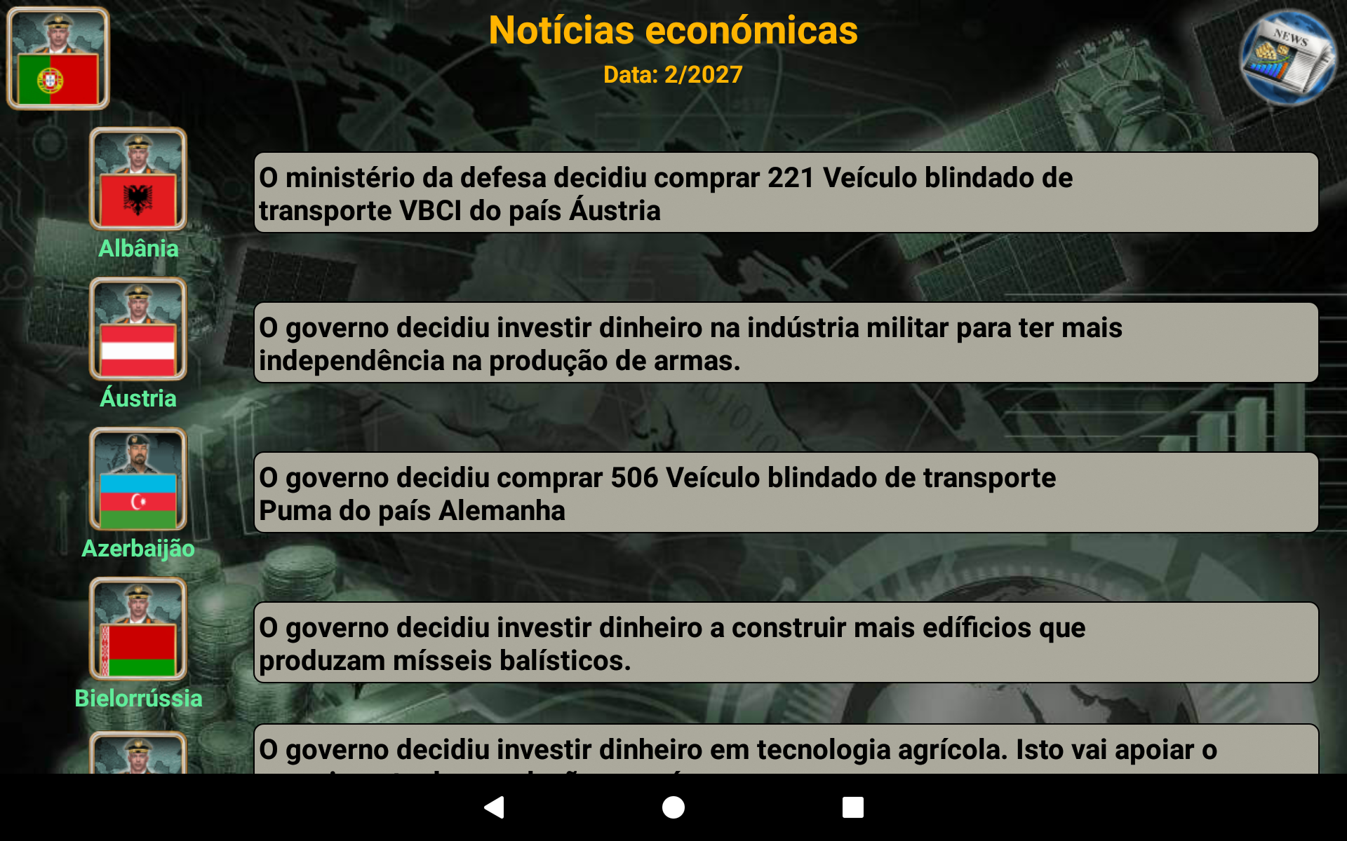 Captura de Tela do Jogo Império Europa