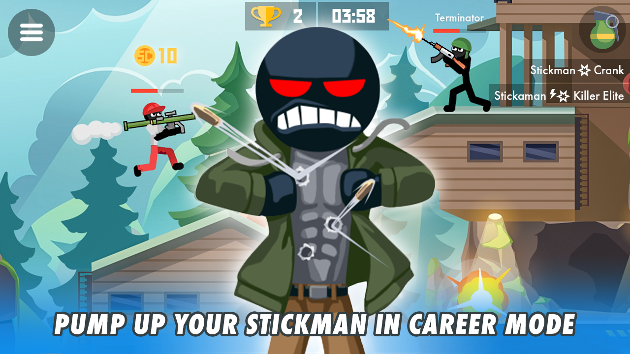 Cuplikan Layar Game Stickman Combats: Multiplayer Stick Battle Shooter