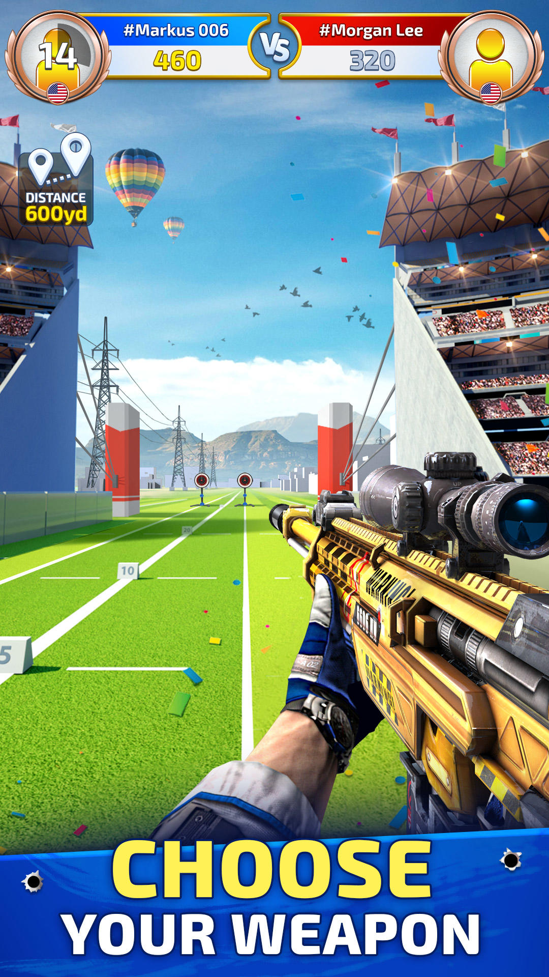 Screenshot 1 of Sniper Champions: ការបាញ់ប្រហារ 3D 2.2.9